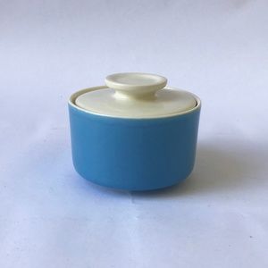 Vintage Blue and Cream Ceramic Candy Dish